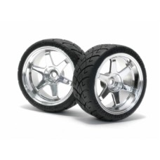 HPI X-Pattern Tire D Compound w/TE-37 (Chrome) 3mm Offset