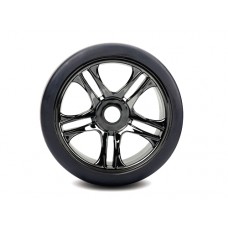 Traxxas Front Slicks Tire & Wheel (Black Chrome) for XO-1